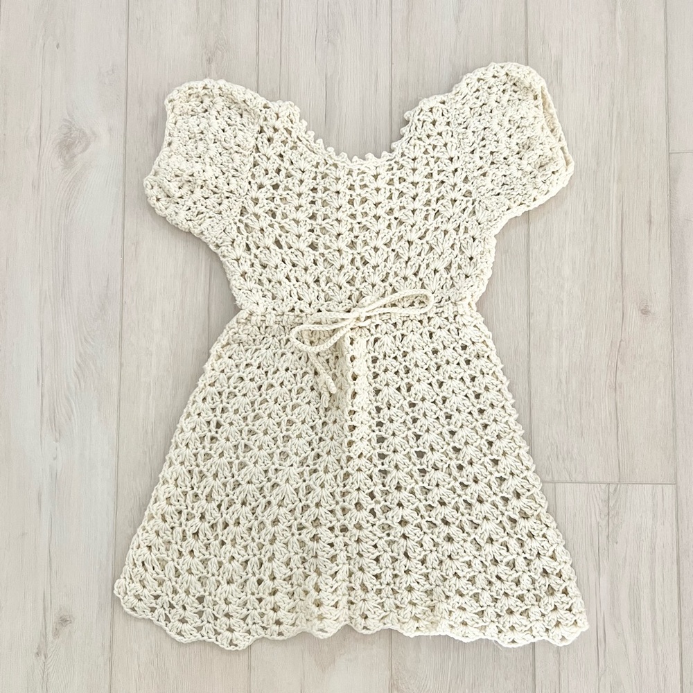 Handmade Crochet Knit Mini Dress | Best Fits a Size XS-S